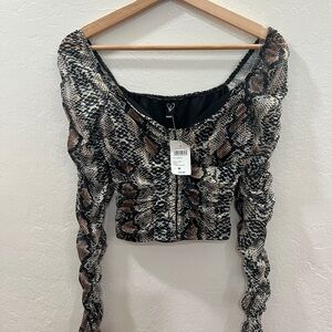 Windsor Snake Print Long Sleeve Blouse
